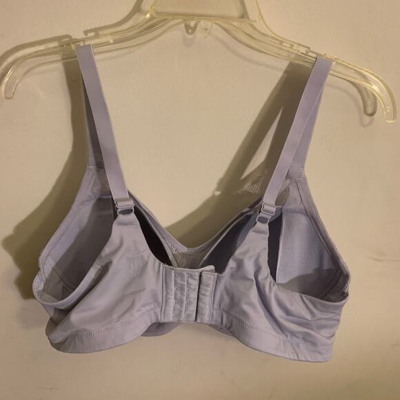 Breezies Floral Leaf Overlay Contour Wirefree Bra Cloudless Blue Sz 40C A391264 - Picture 8 of 13